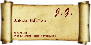 Jakab Géza névjegykártya