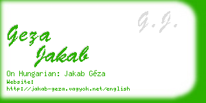 geza jakab business card