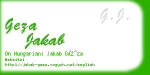 geza jakab business card